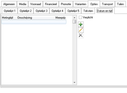 ArtikelenOptiesDatumenTijd