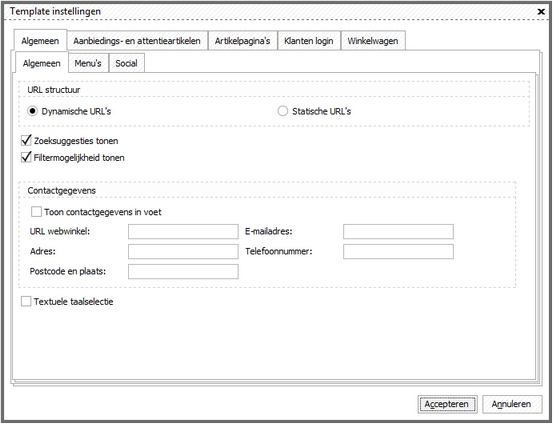 TemplateInstellingenAlgemeenAlgemeen