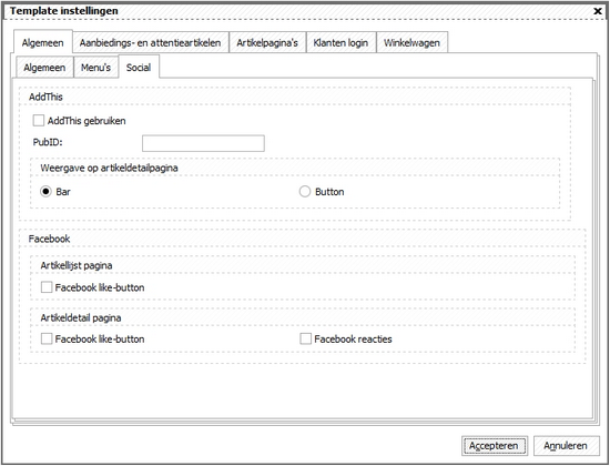TemplateInstellingenAlgemeenSocial