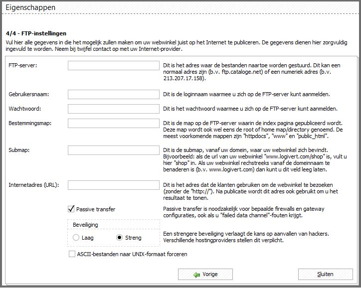 ftp-instellingen