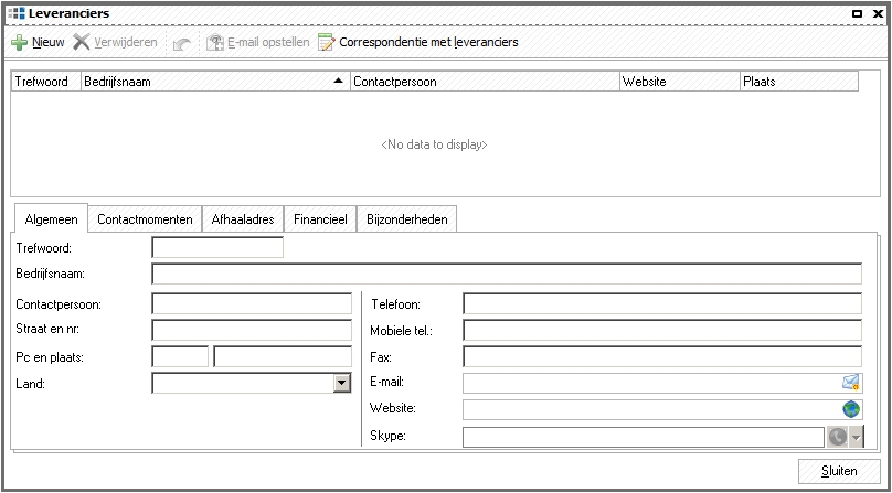 LeveranciersAlgemeen